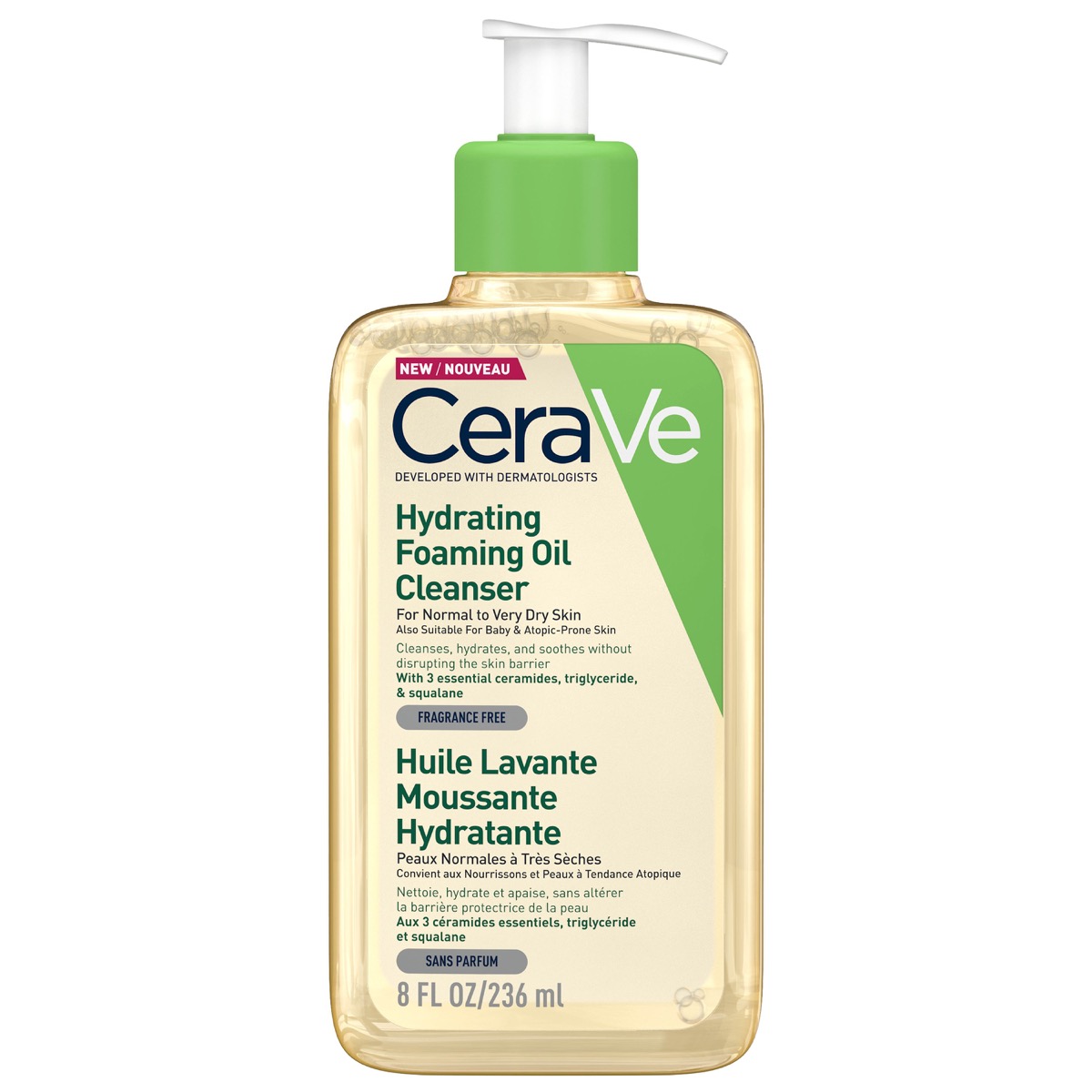 CERAVE Hydrating Foaming Oil Cleanser product packaging