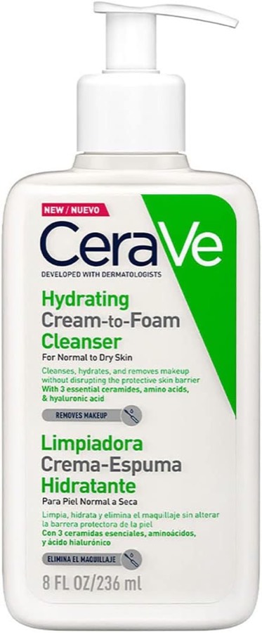 CERAVE Hydrating Cream-to-Foam Cleanser additional product photograph 2
