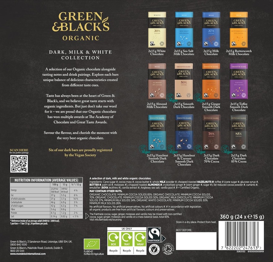 GREEN & BLACK’S Organic Chocolate Tasting Collection additional product photograph 2