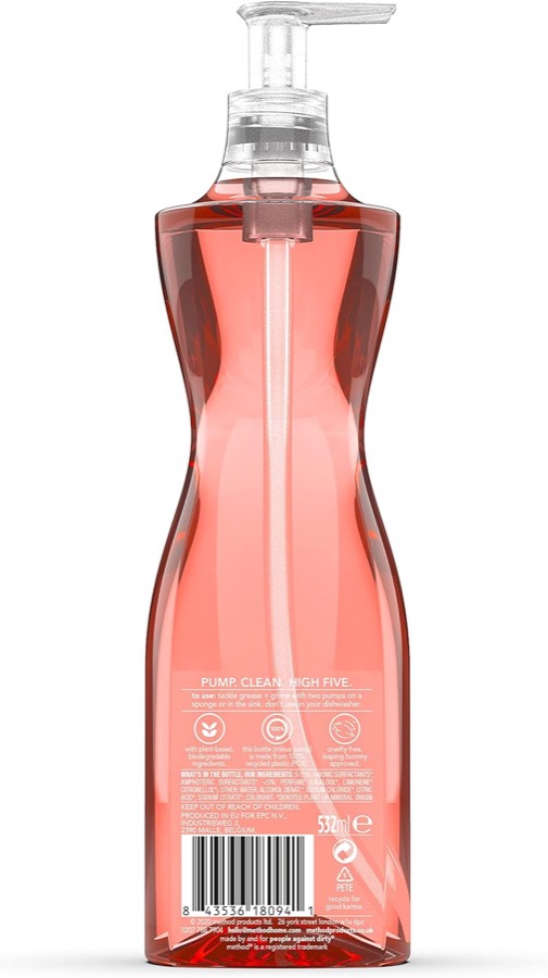 METHOD Peach & Pink Pepper Washing-Up Liquid additional product photograph 2