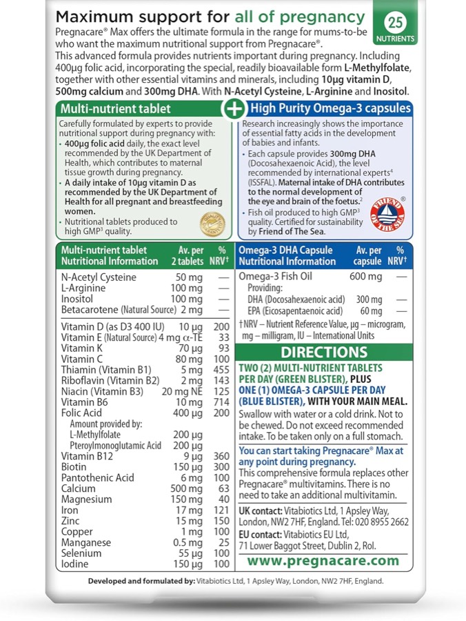 PREGNACARE Pregnacare Max additional product photograph 2