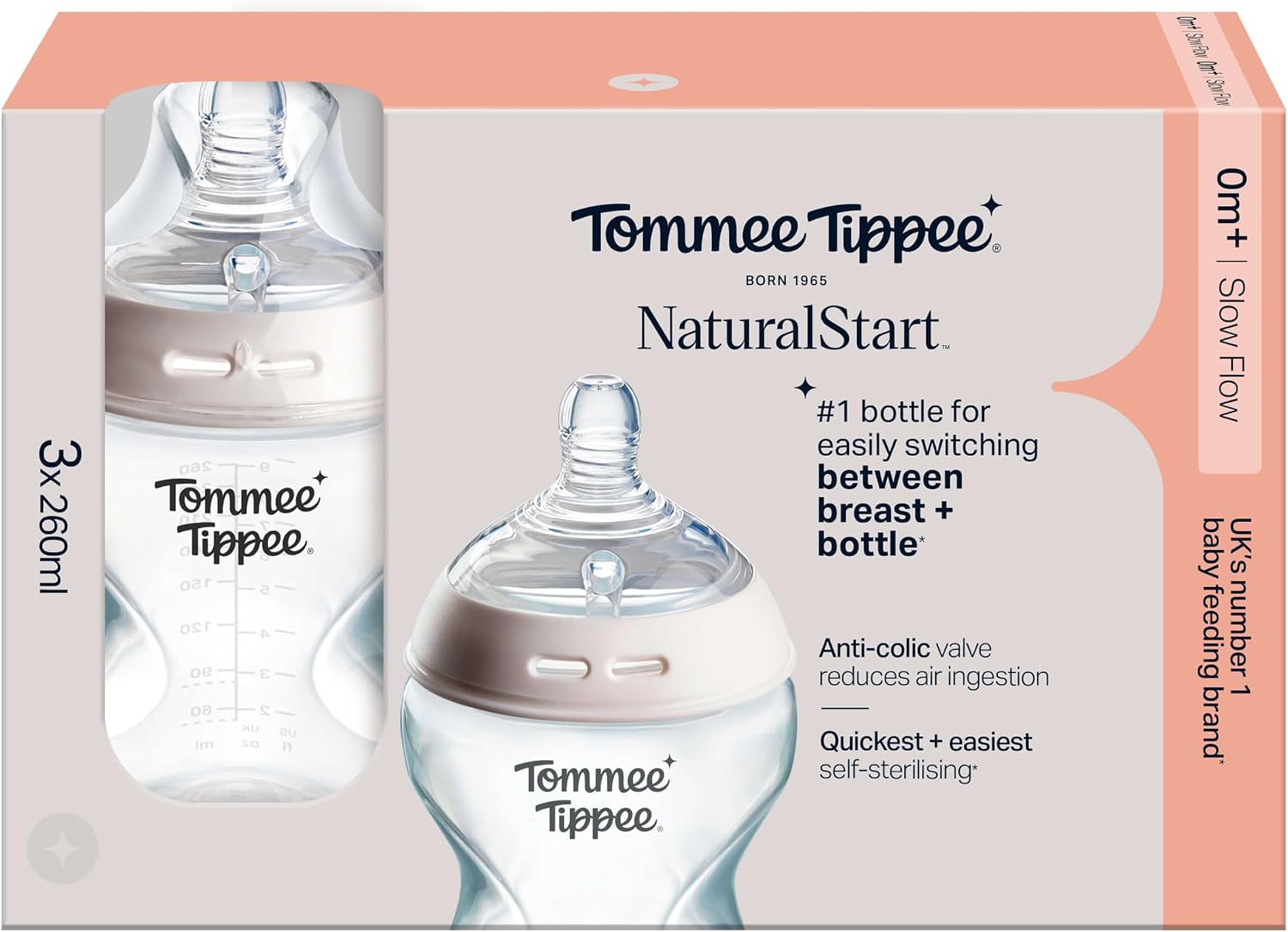 TOMMEE TIPPEE Natural Start 260ml Baby Bottles additional product photograph 2