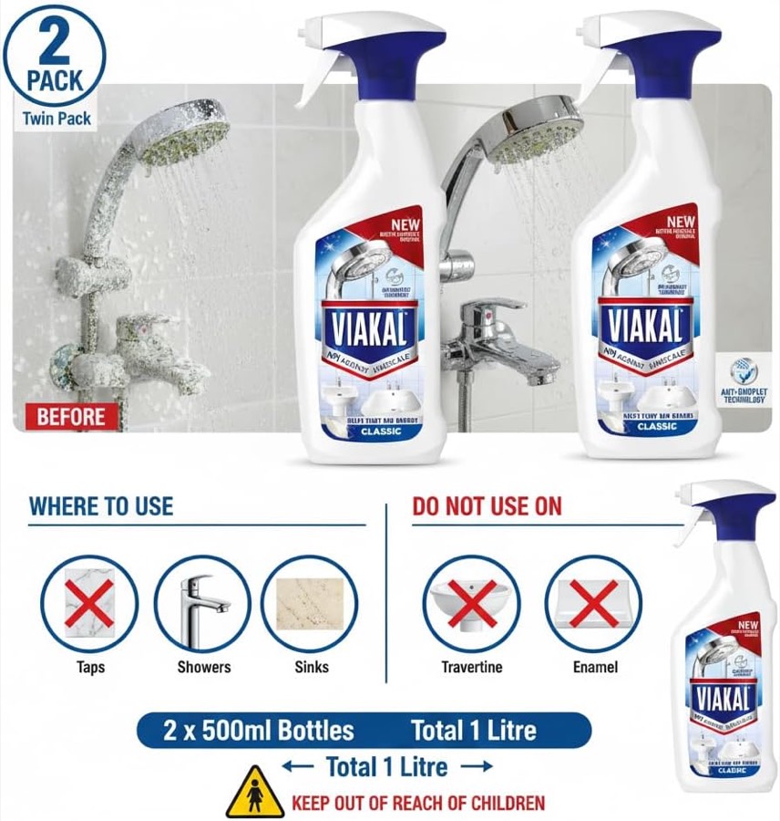 VIAKAL Classic Limescale Remover Spray additional product photograph 2