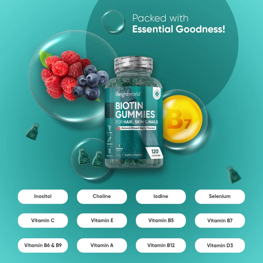 WEIGHTWORLD High-Strength Biotin Gummies additional product photograph 2