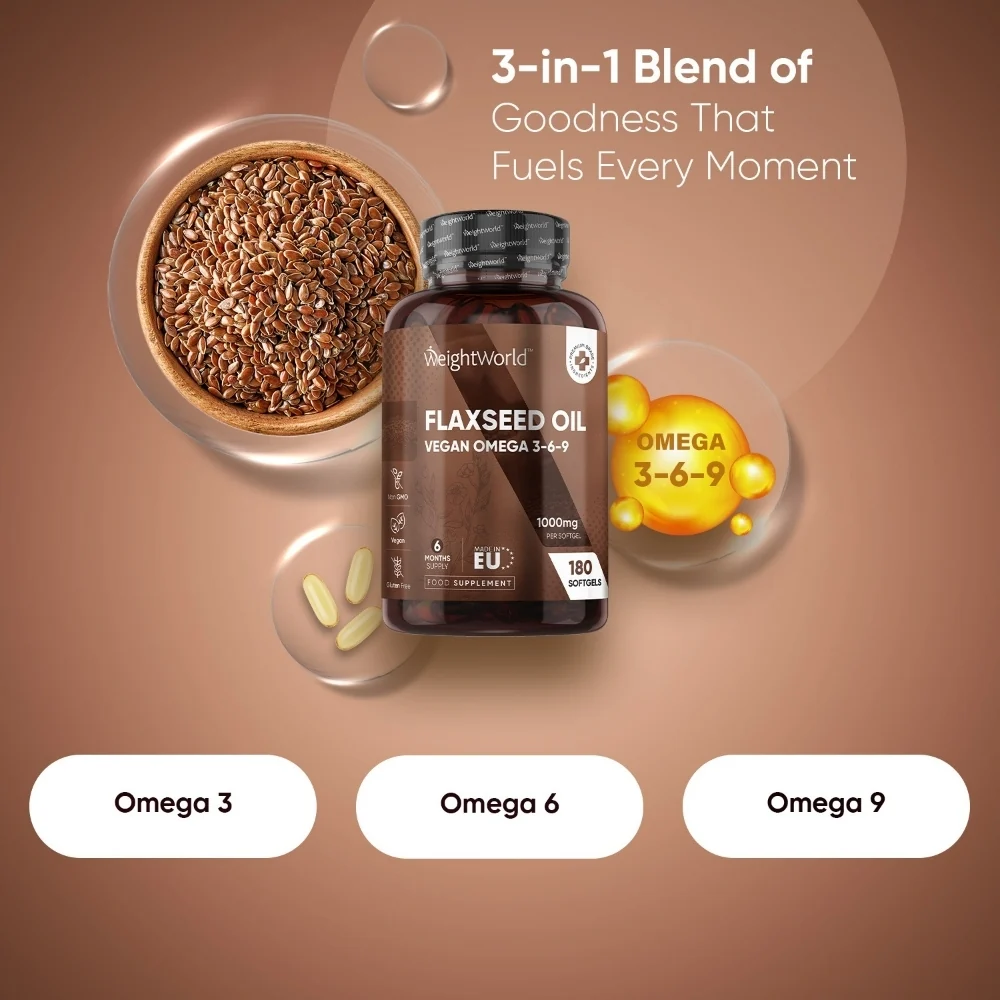 WEIGHTWORLD Flaxseed Oil Softgel Capsules additional product photograph 2