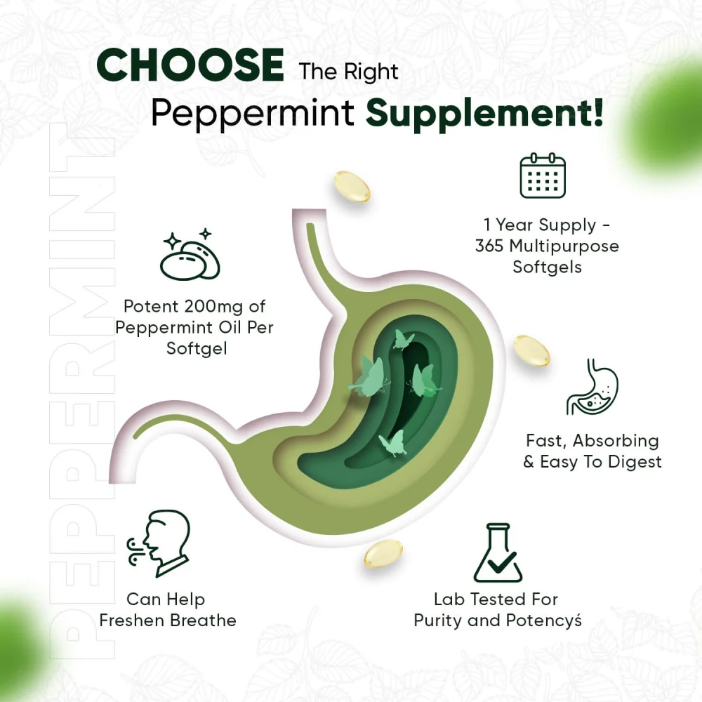 WEIGHTWORLD Peppermint Oil Softgels additional product photograph 2