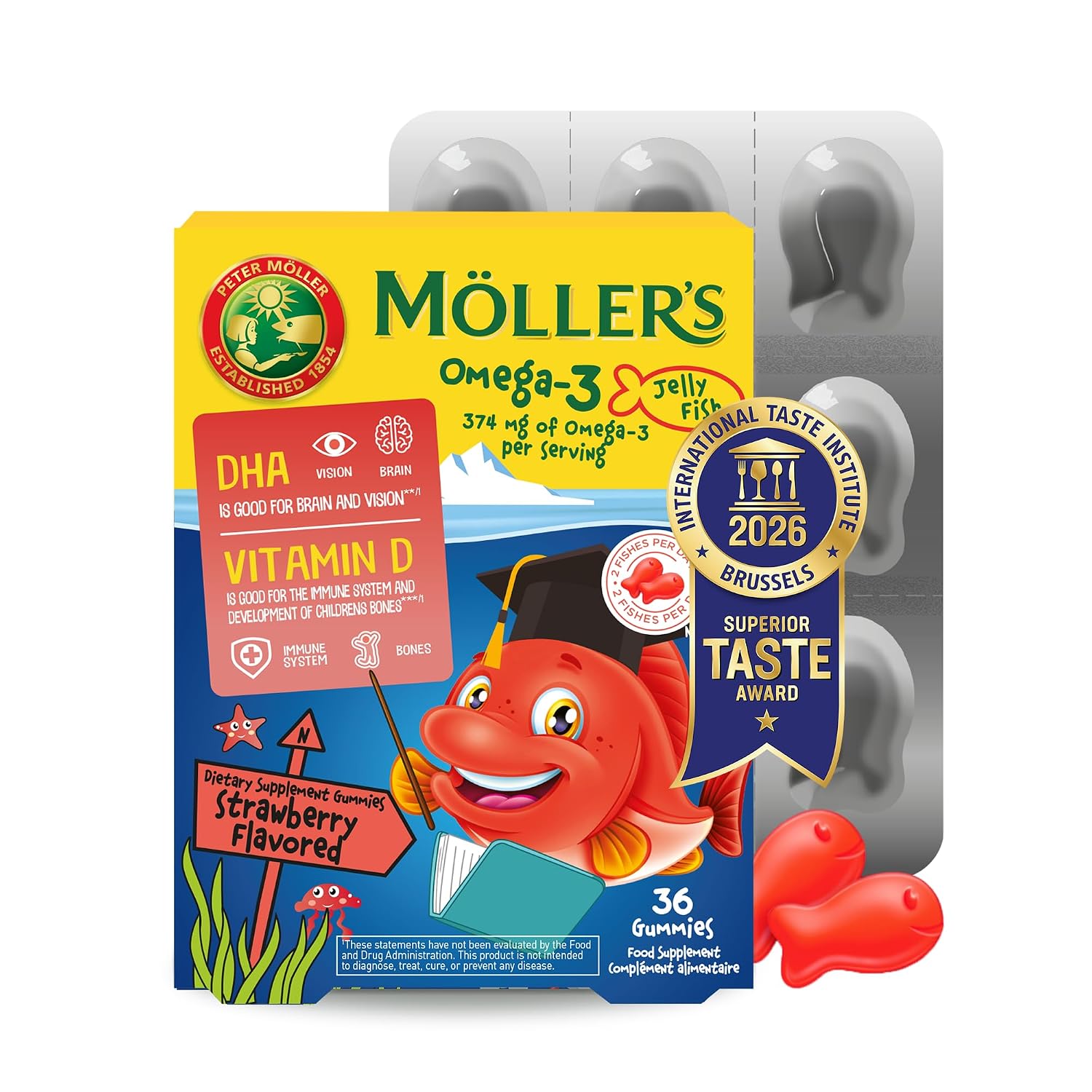 MÖLLER’S Omega-3 Children’s Jellies product packaging