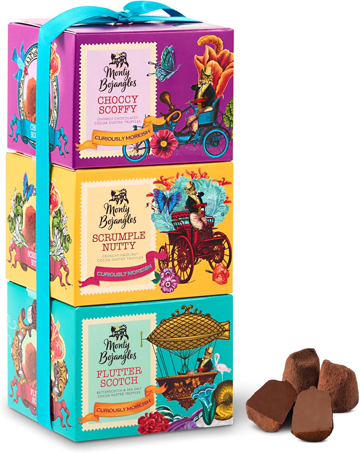 MONTY BOJANGLES Cocoa-Dusted Truffle Collection product packaging