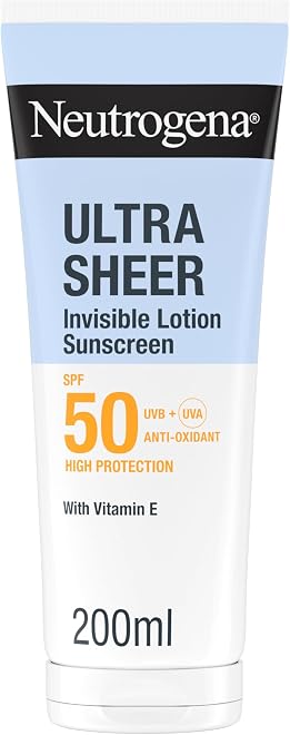 NEUTROGENA Ultra Sheer Hydrating Lotion SPF 50 product packaging