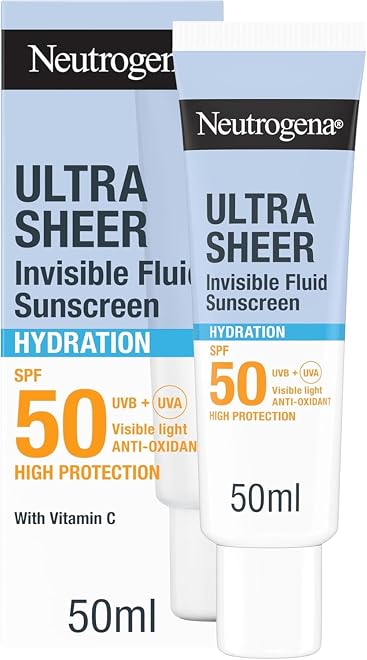 NEUTROGENA Ultra Sheer Invisible Fluid SPF 50 product packaging