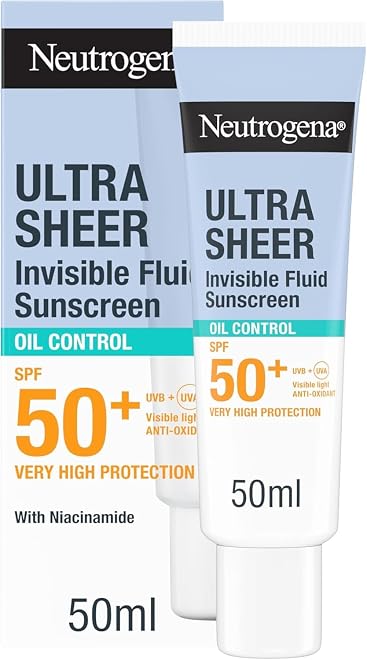 NEUTROGENA Ultra Sheer Oil Control Fluid SPF 50+ product packaging