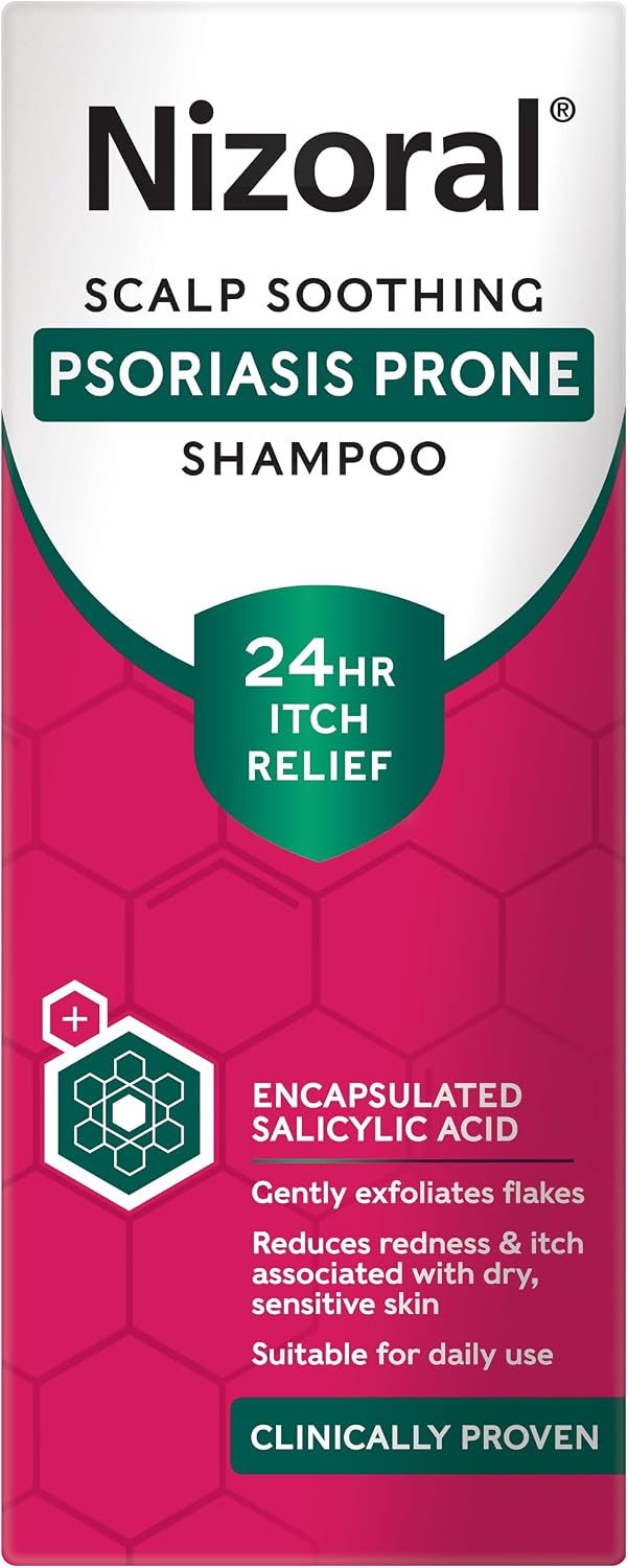 NIZORAL Scalp Soothing Psoriasis-Prone Shampoo product packaging
