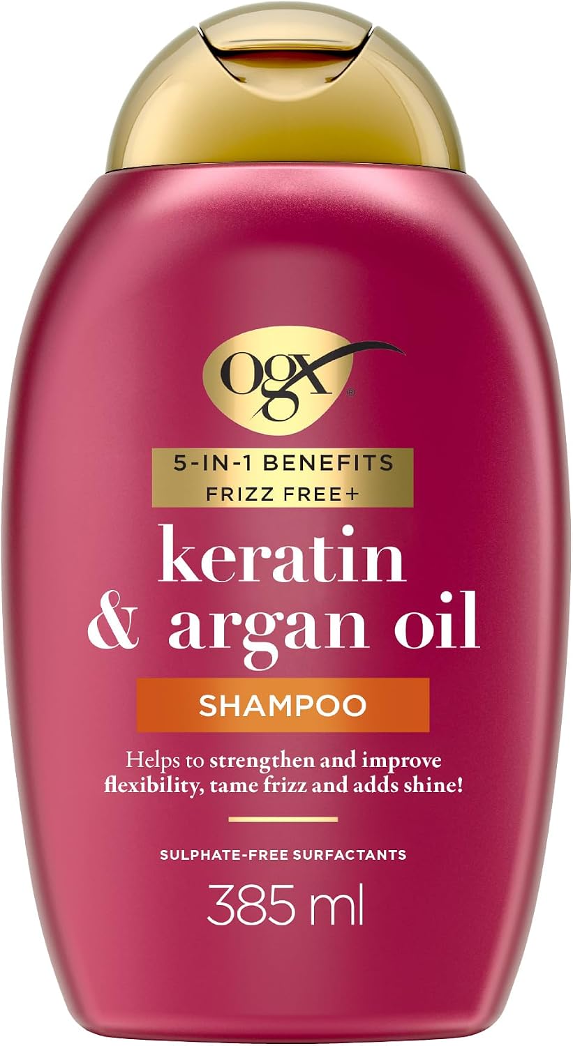 OGX 5-in-1 Frizz Free Shampoo product packaging