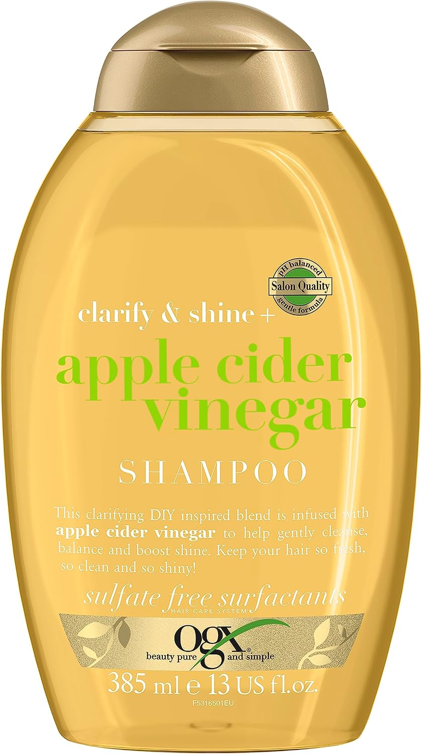 OGX Apple Cider Vinegar Clarify & Shine Shampoo product packaging