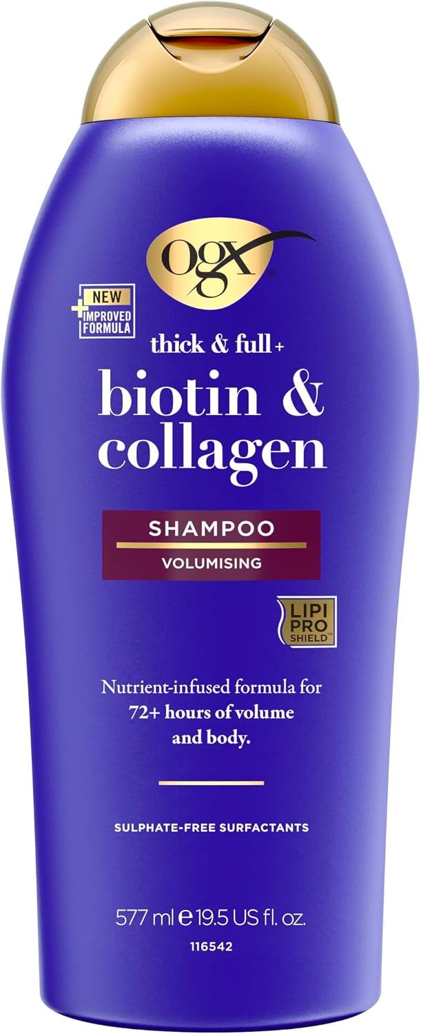 OGX Biotin & Collagen Volumising Shampoo product packaging
