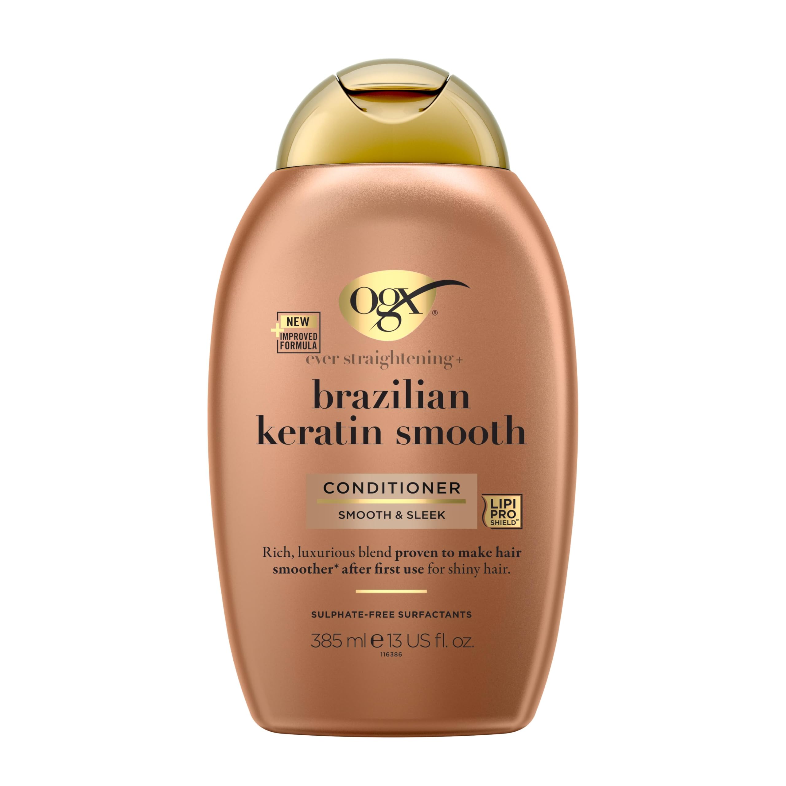 OGX Brazilian Keratin Smooth Conditioner product packaging