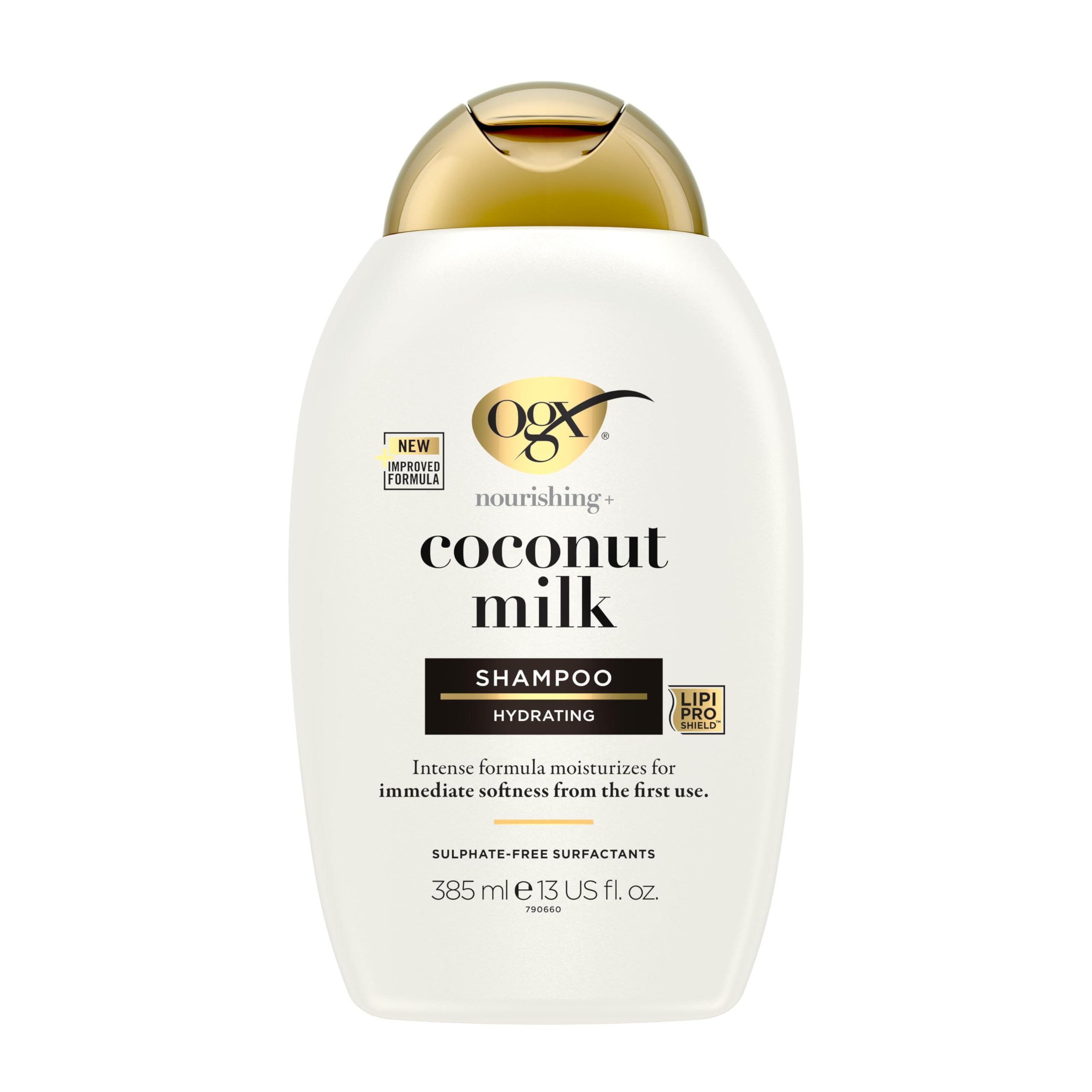 OGX Coconut Milk Hydrating Shampoo product packaging