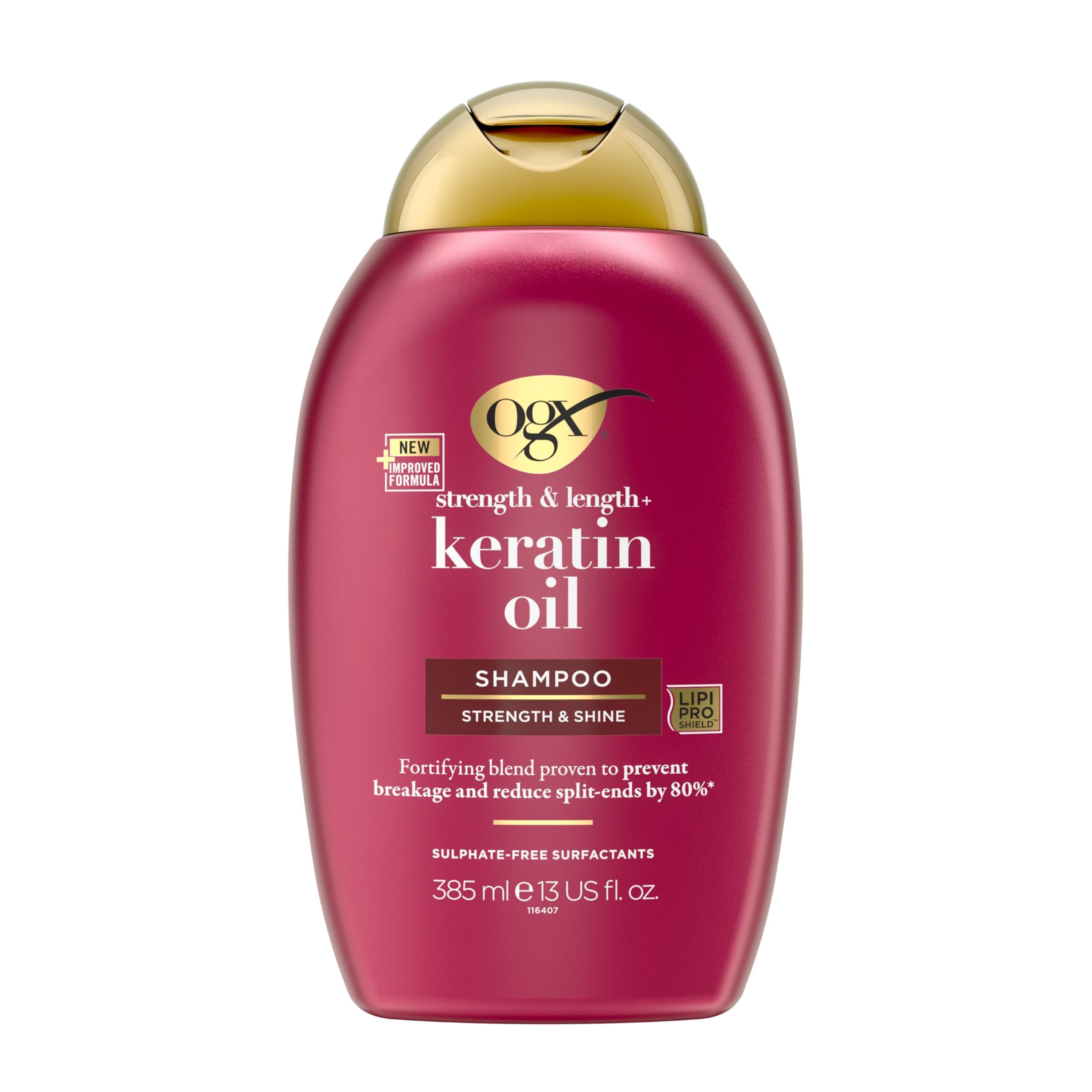 OGX Keratin Oil Strength & Length Shampoo product packaging
