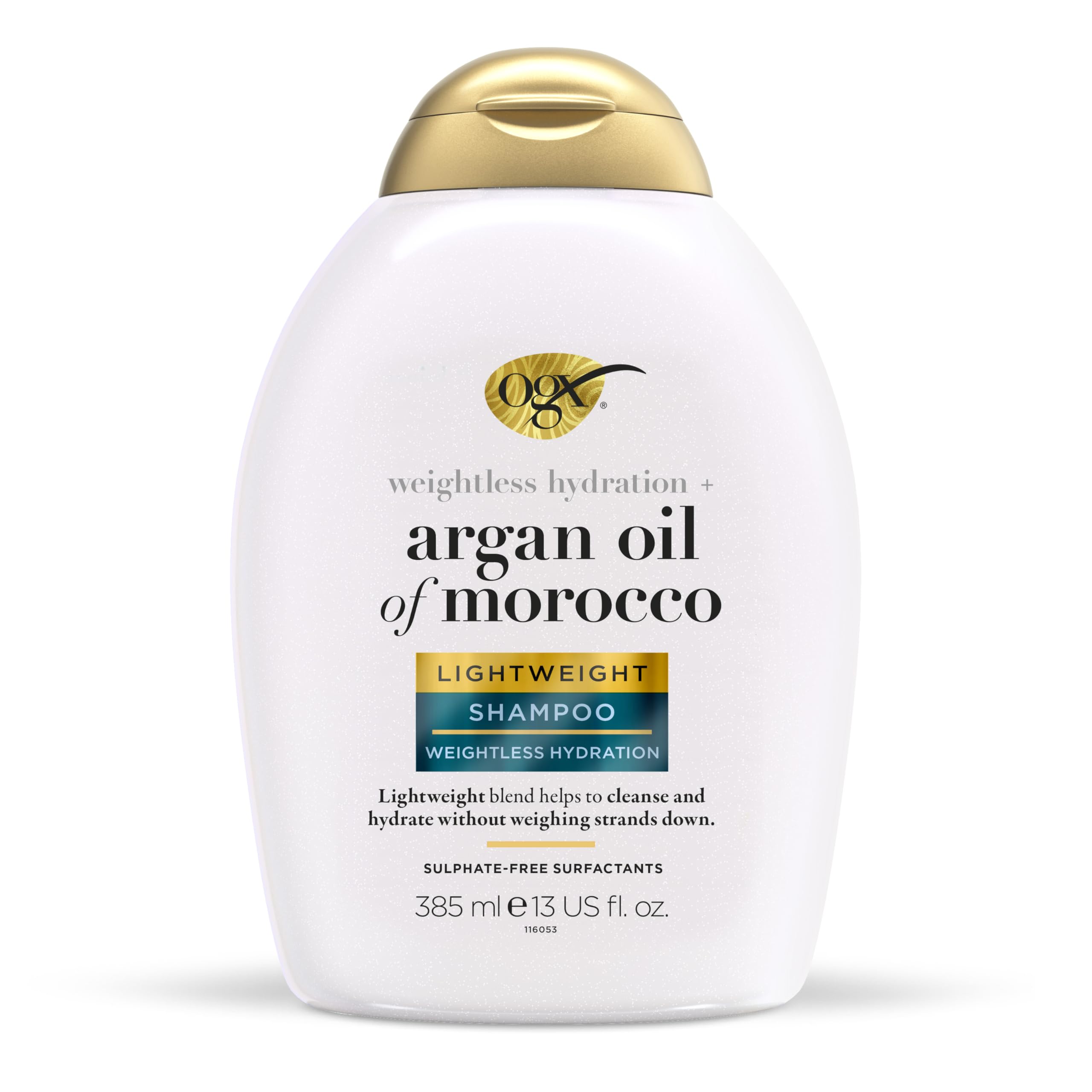 OGX Lightweight Argan Oil Repair Shampoo product packaging