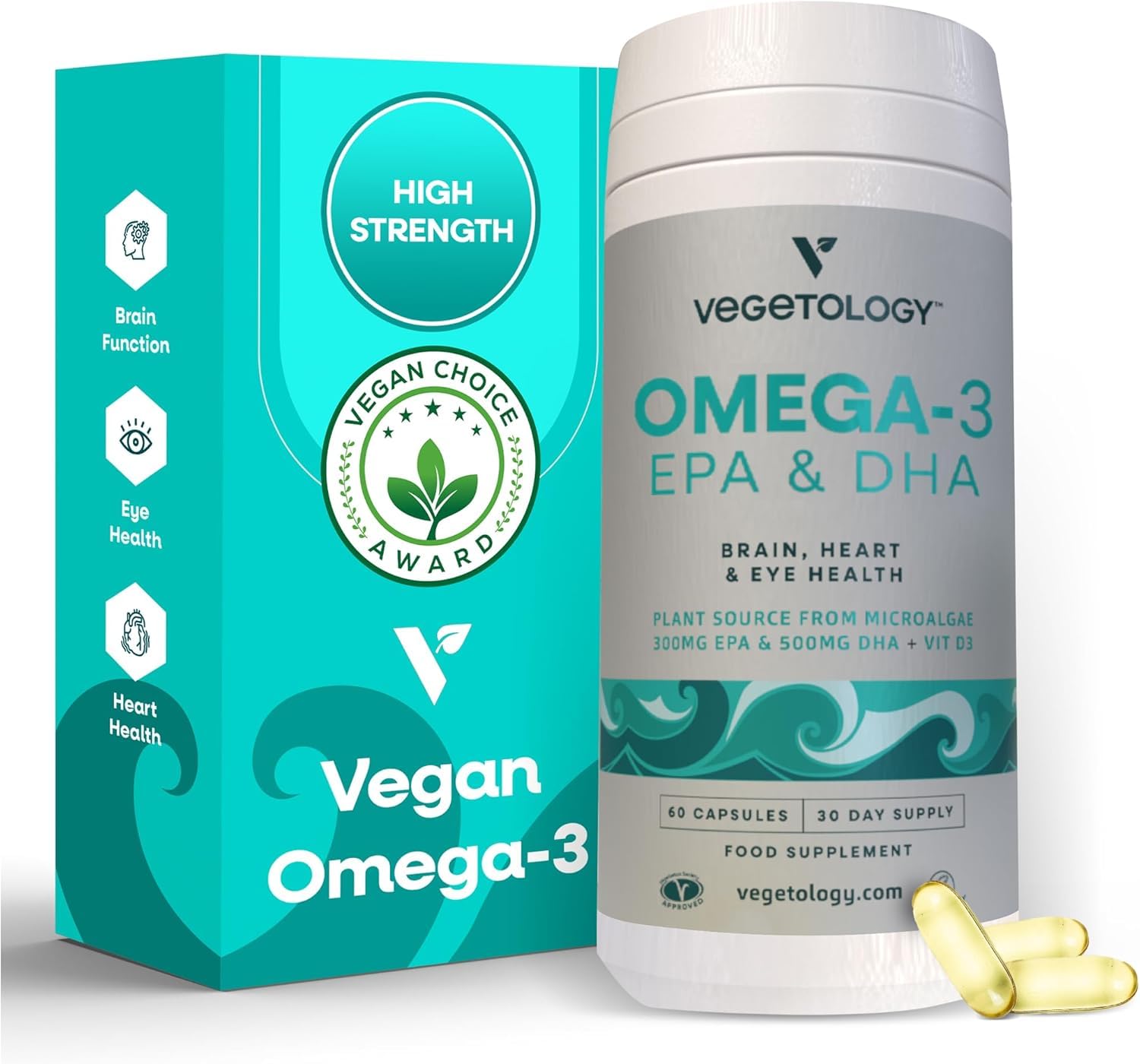 VEGETOLOGY Vegan Omega-3 Algae Oil product packaging