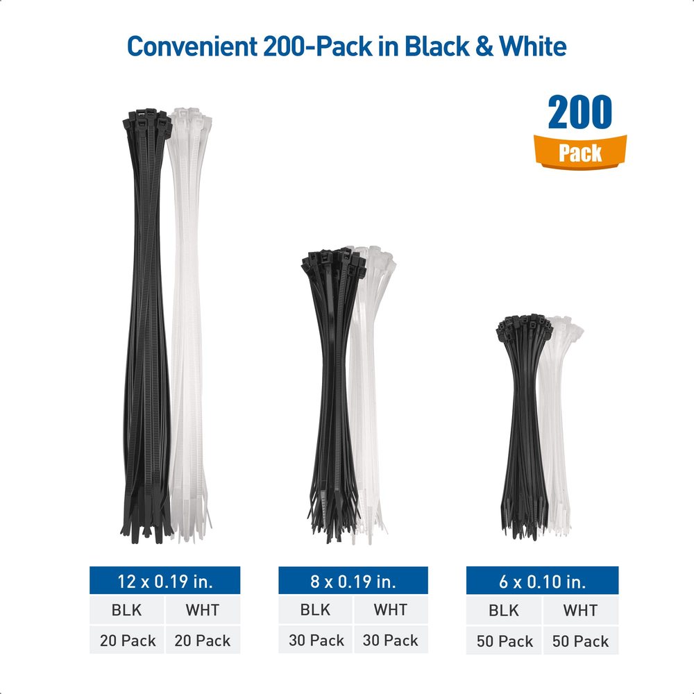 CABLE MATTERS Nylon Cable Tie Assortment product packaging