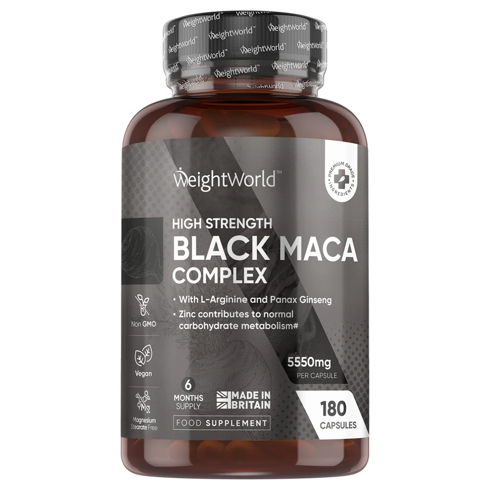 WEIGHTWORLD Black Maca Complex Capsules product packaging