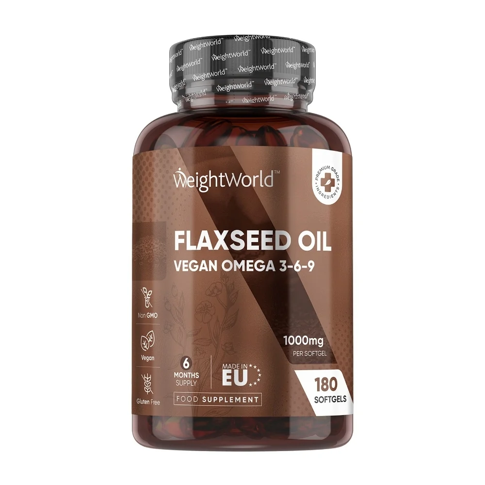WEIGHTWORLD Flaxseed Oil Softgel Capsules product packaging