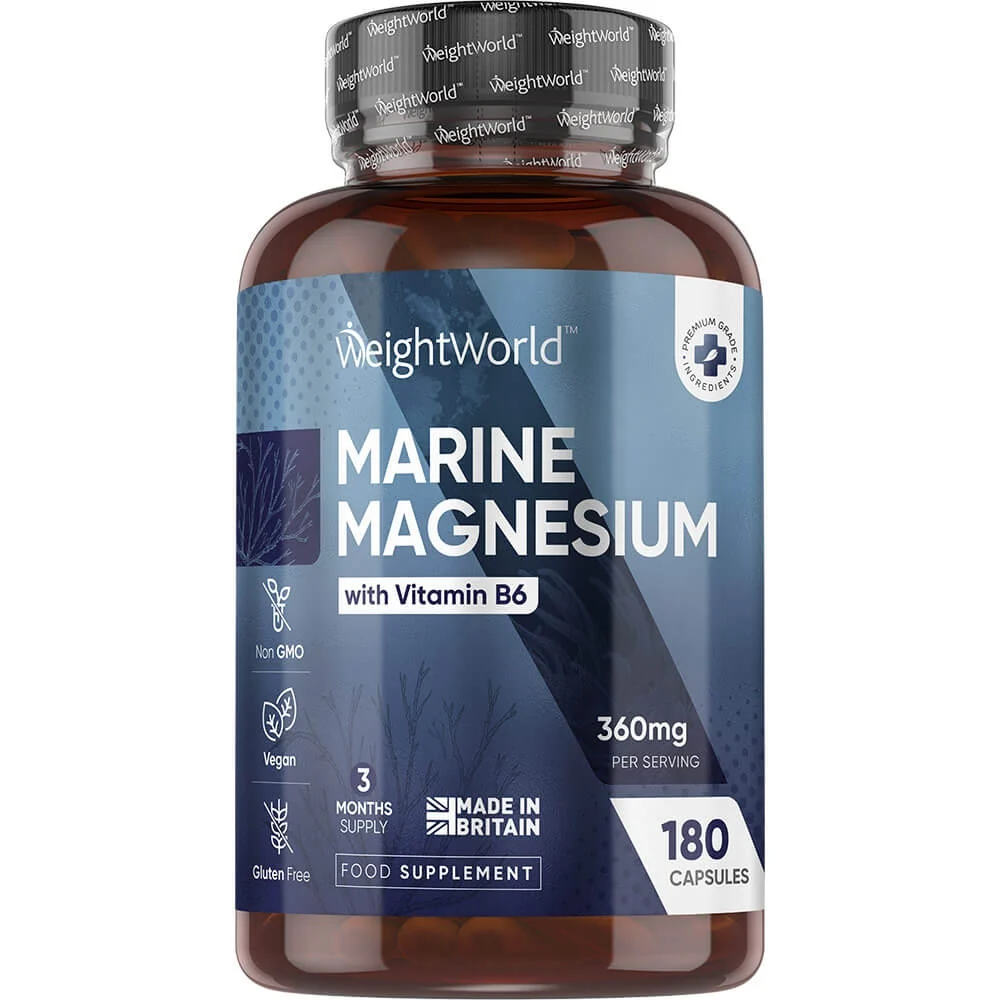 WEIGHTWORLD Marine Magnesium + Vitamin B6 Capsules product packaging